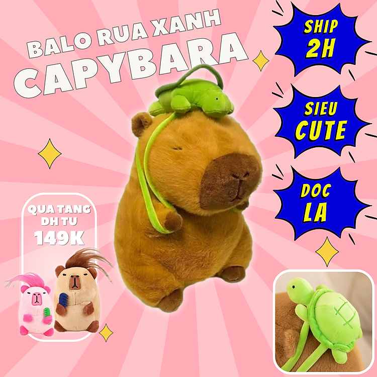 Mua tại MyKingdom: Thú nhồi bông Capybara đeo balo dễ thương - Ngập tràn khuyến mãi