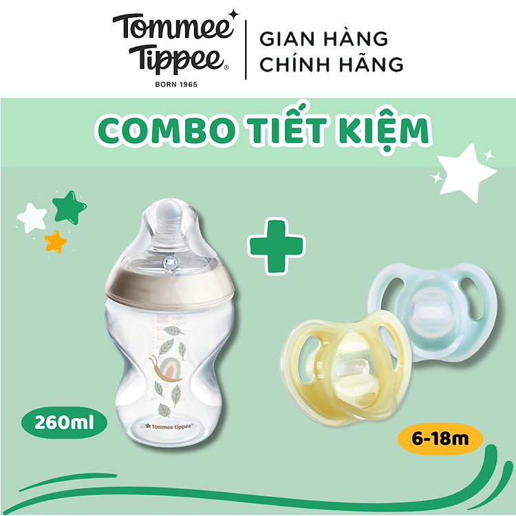 COMBO Ty Ngậm & Bình Sữa Tommee Tippee Đảm bảo Giá rẻ - Hình ảnh 2