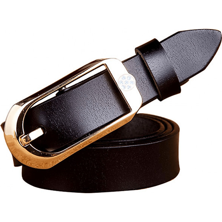 Dây lưng nữ cao cấp da thật ELLY – ED37 đen