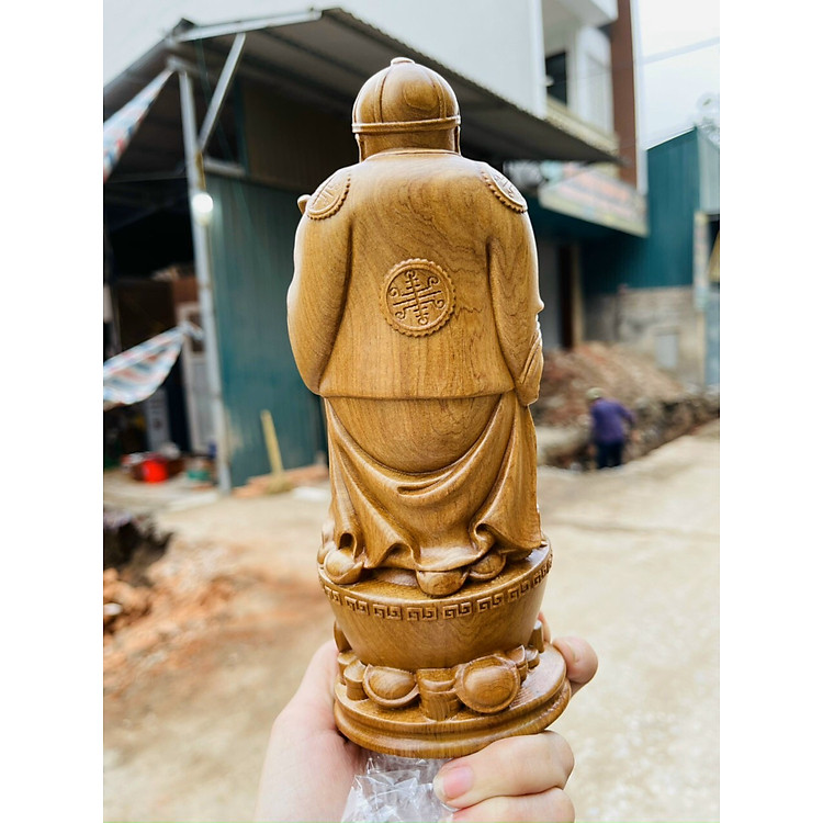 Tượng Cụ Thương Gia Bằng Gỗ Bách Xanh (20cm) - Ảnh 2