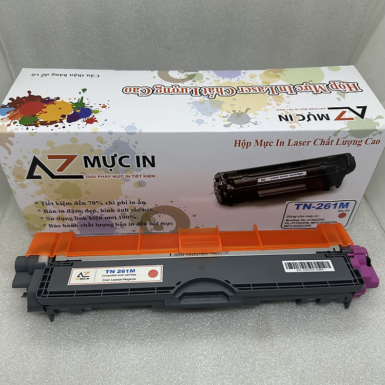 Hộp Mực AZ TN261 BK/C/Y/M dùng có máy in Brother HL 3150CDN, 3170CDW, MFC 9140CDN, 9330CDW - Hàng chính hãng