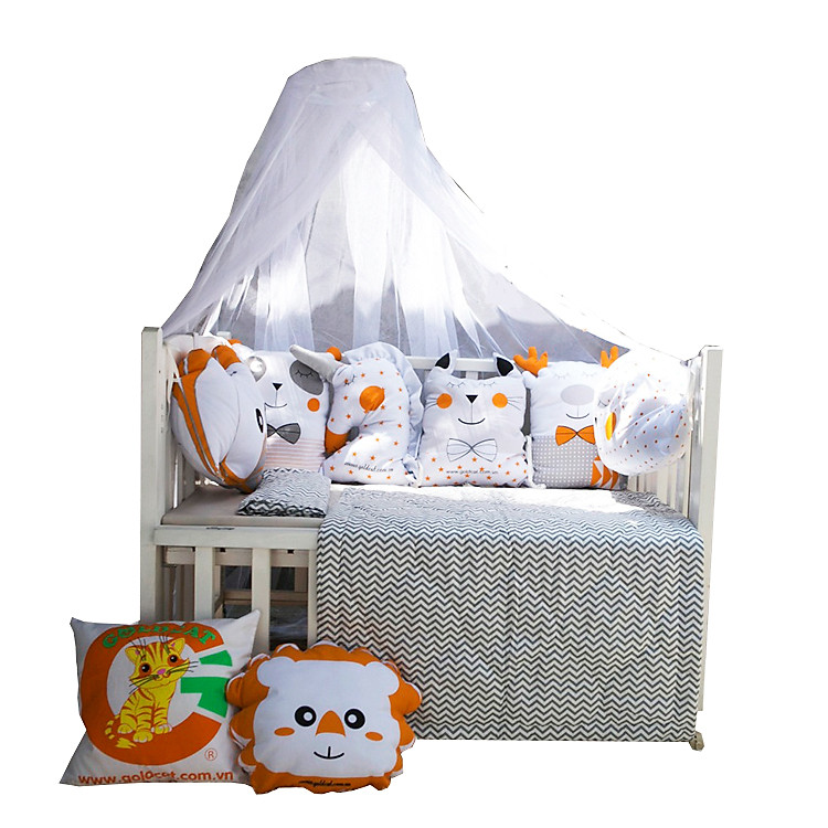 Combo giường cũi - Gối quây thú