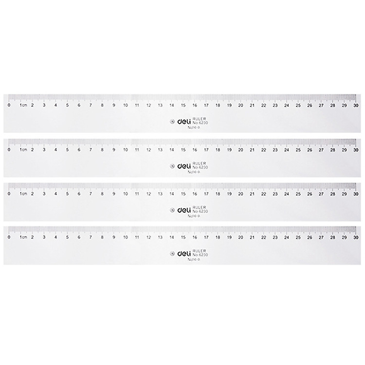 Combo 4 Thước Kẻ 30cm Deli E6230