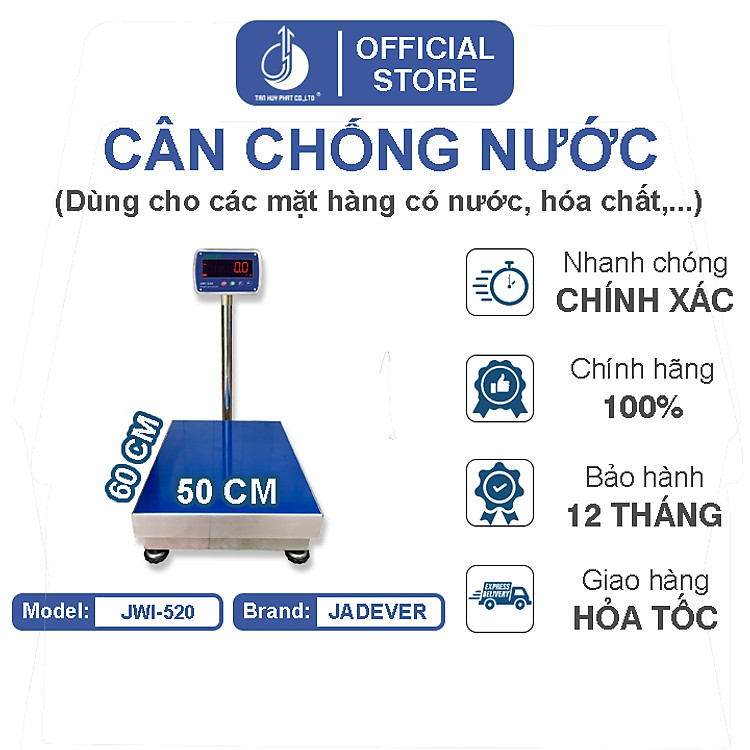 Cân Điện Tử Chống Nước - Mặt Bàn Cân Inox 500x600MM