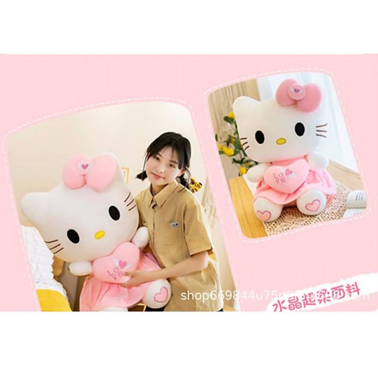 Mua Gấu bông mèo Kitty ôm tim 40cm Chính hãng Giá rẻ - Hình ảnh 4