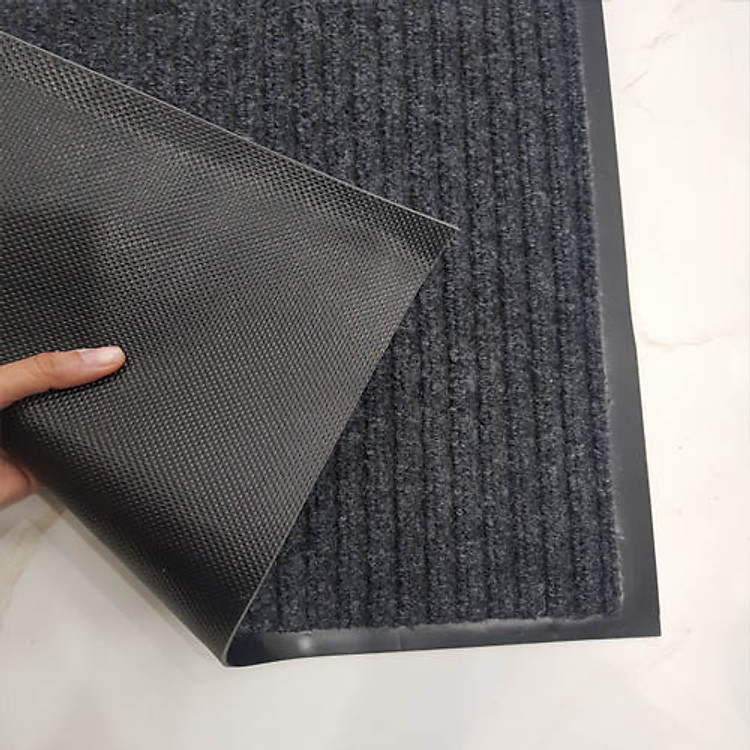 Thảm chùi chân đế chống trượt dạng sọc Stripmate Màu Xám đen