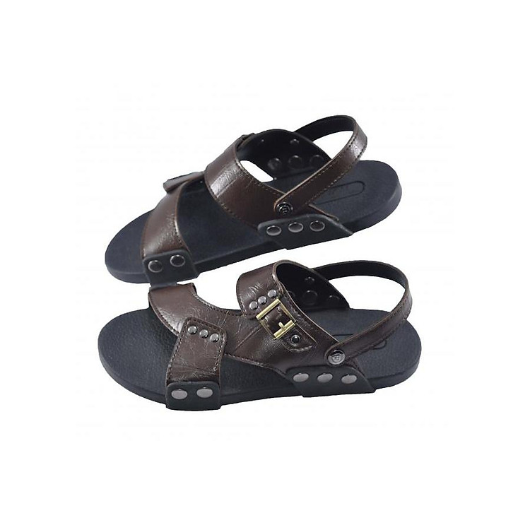 Giày sandal da PU quai chéo - TPU-43A (Nâu)