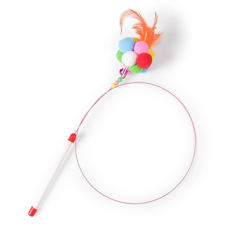 Đồ chơi cần câu mèo dây sắt có nhiều bông Kún Miu