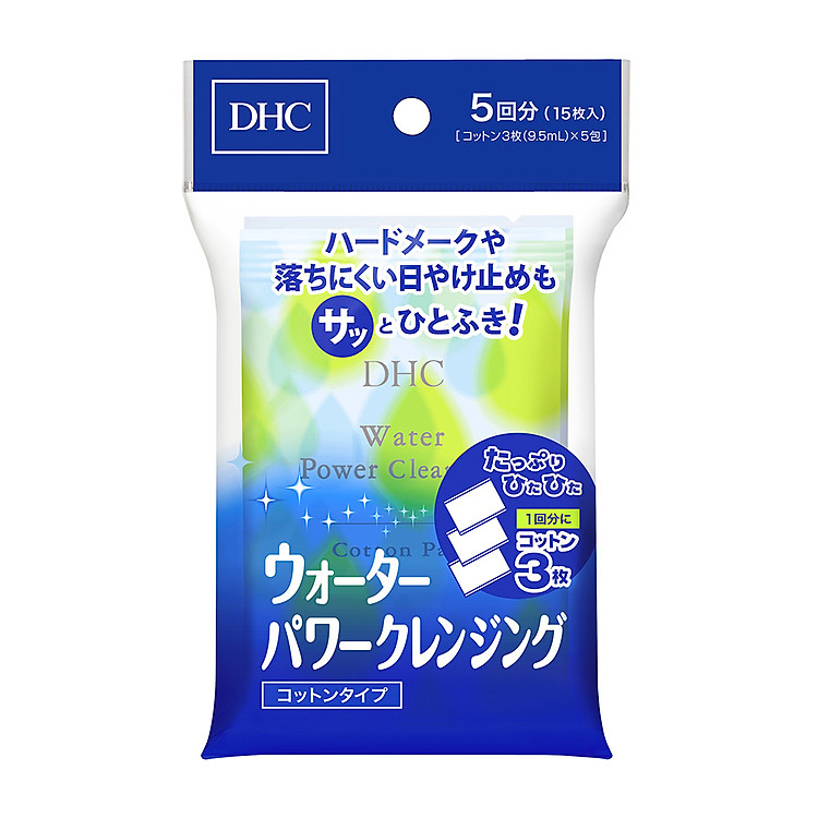 Bông tẩy trang dạng ướt DHC Water Power Cleansing Sheet (15 miếng)