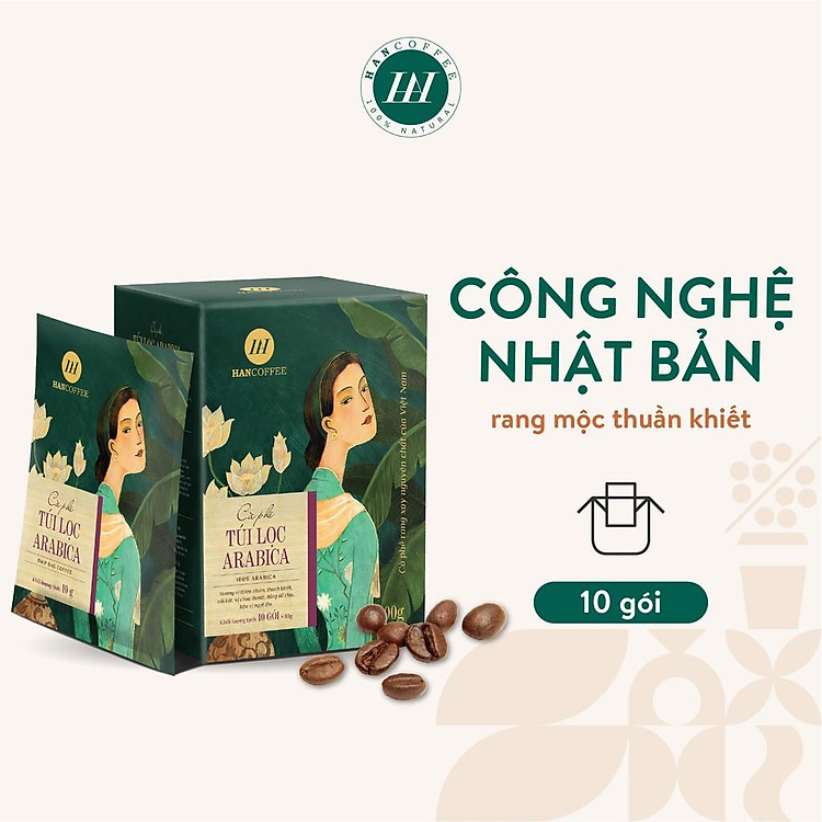 Cà Phê Túi Lọc Arabica HANCOFFEE Đắng Êm Chuyển Ngọt, Chua Nhẹ Hộp 10 gói - HND1