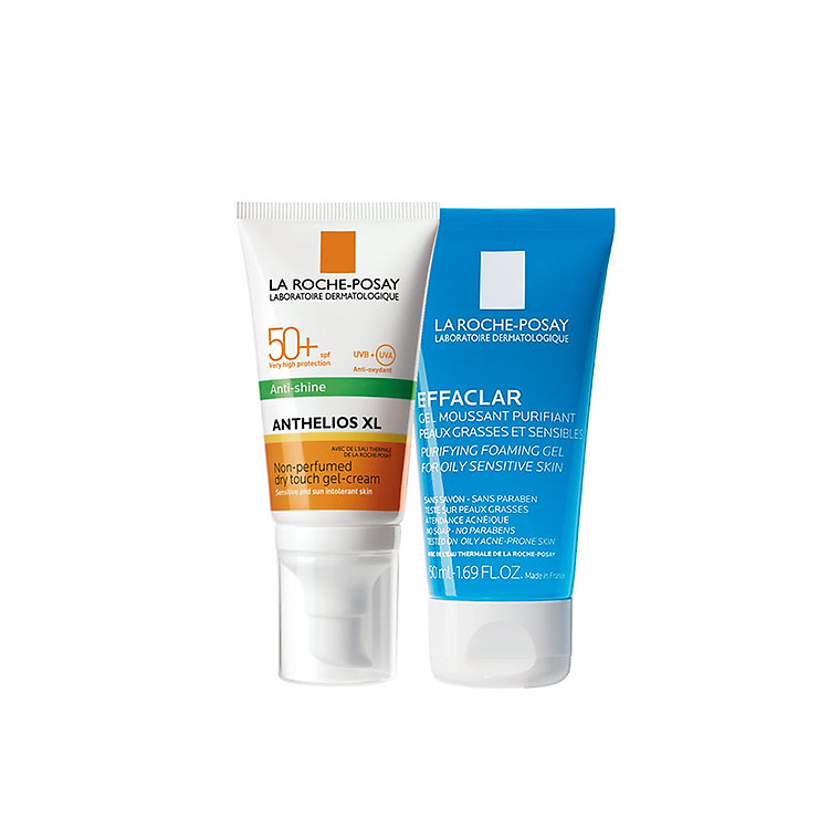 Bộ Đôi Kem Chống Nắng Kiểm Soát Bóng Nhờn La Roche Posay Anthelios Dry Touch 50ml & Sữa Rửa Mặt Cho Da Dầu Mụn 50ml