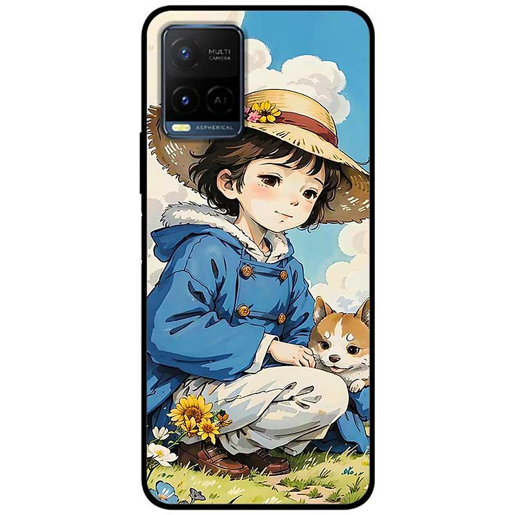 Ốp lưng cho Vivo Y12s - Y20 - Y20s - Y21 - Y21s - Y33 - Y33T - Cô Gái Và Cún Con - Hàng Chính Hãng