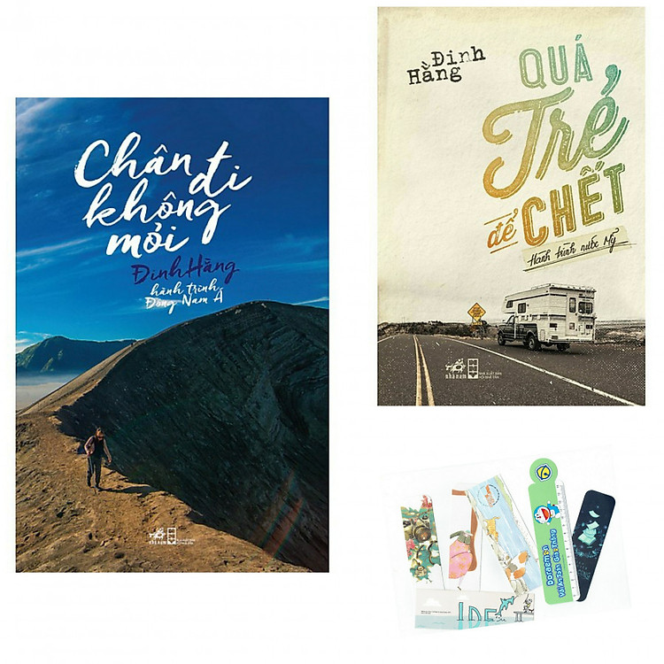 Combo 2 Cuốn: Chân Đi Không Mỏi - Hành Trình Đông Nam Á + Qúa Trẻ Để Chết - Hành Trình Nước Mỹ - Tặng Kèm Bookmark AHA