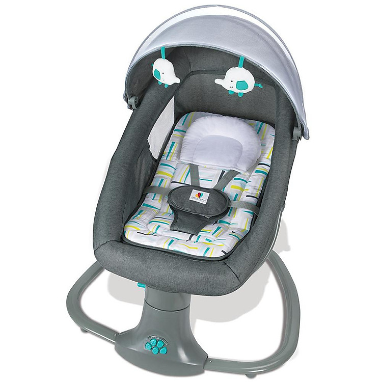 Nôi đưa đa năng cao cấp kết nối Bluetooth, có điều khiển từ xa ru ngủ thư giãn kết hợp ghế ngồi đọc sách cho bé Mastela 8105 - Xanh Xám