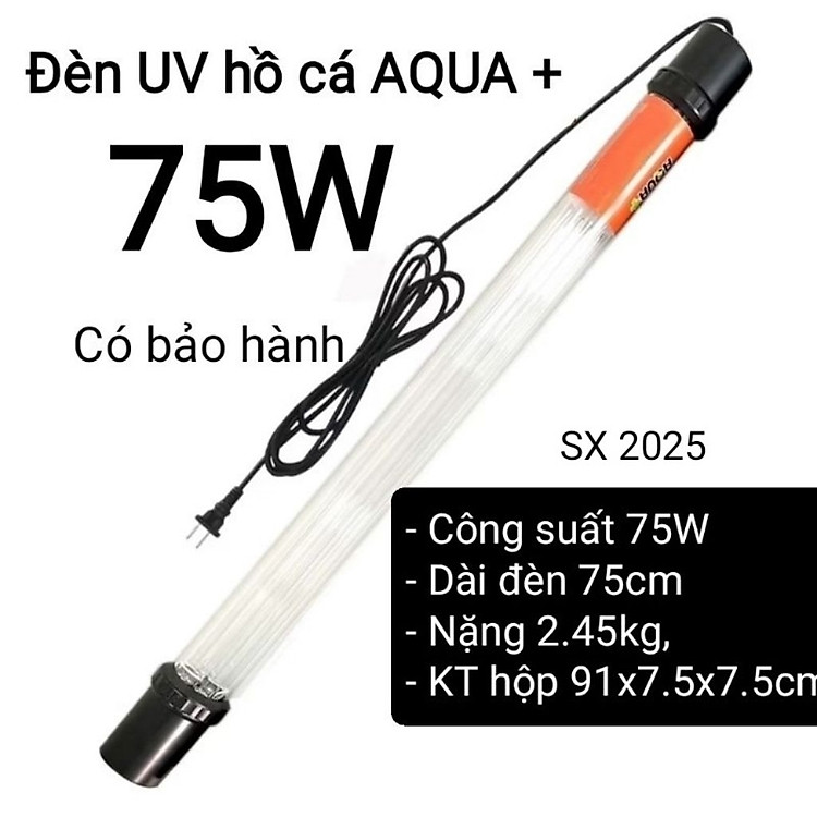 Đèn UV 75W AQUA SUV+ Diệt Khuẩn, Rêu Tảo Hồ Cá Koi , Xử Lý Nước Thải, Nước Sinh Hoạt Trong 7 Ngày