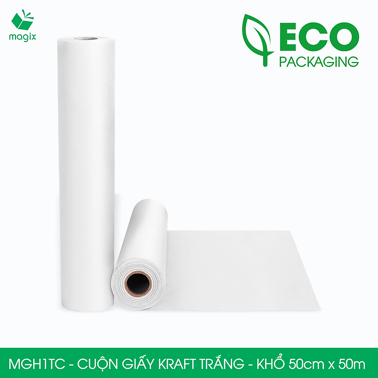Cuộn Giấy Kraft Trắng 50cm x 50m - Ảnh 3