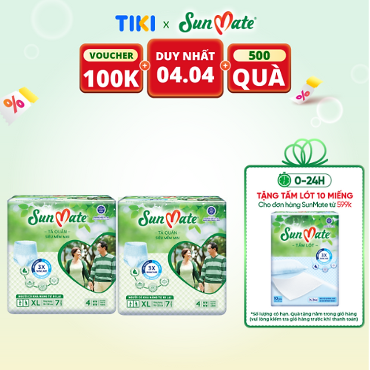Combo 2 Tã quần SunMate size XL Chính hãng Ưu đãi