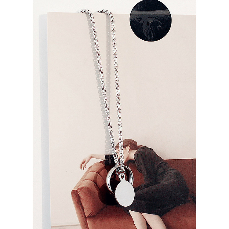 Dây chuyền vòng cổ Vương Nhất Bác mặt tròn thời trang Unisex Hiphop tặng nhẫn