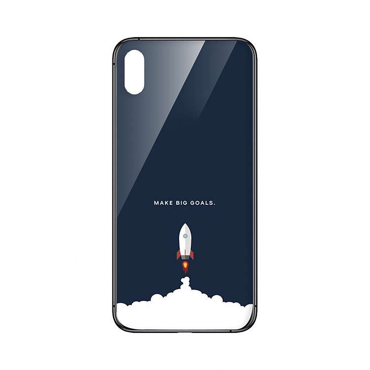 Ốp lưng CƯỜNG LỰC VIỀN ĐEN cho iPhone XS MAX MAKE BIG GOALS - Hàng chính hãng