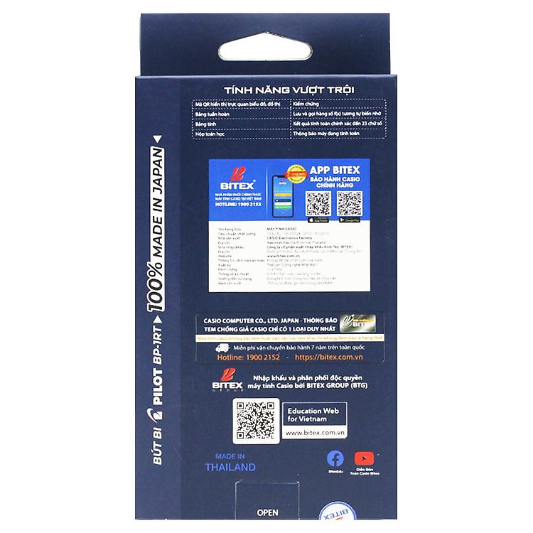 Máy Tính CASIO FX-880BTG - Màu Đen + Bút Bi Pilot BP-1RT - Mực Xanh - Ảnh 5
