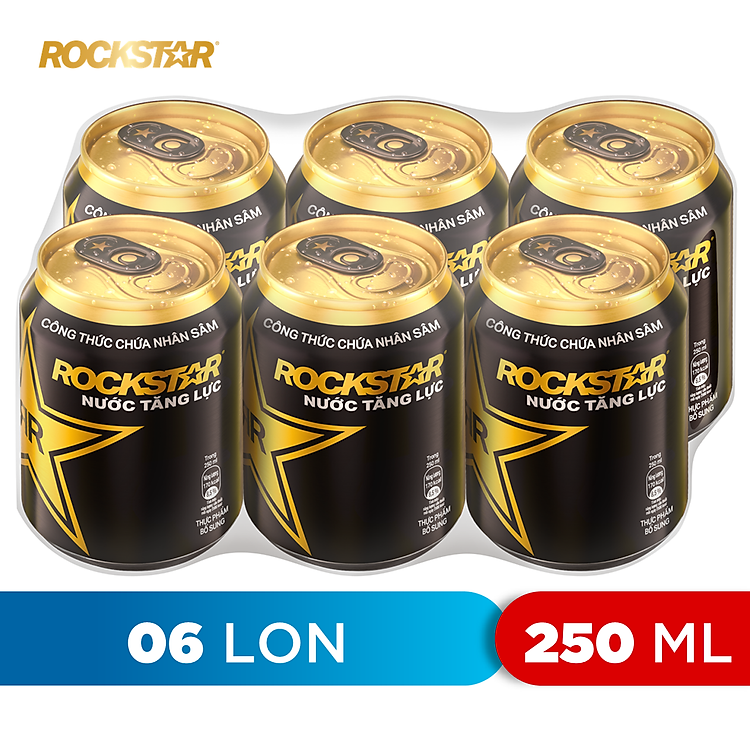 Lốc 6 Lon Nước Tăng Lực Rockstar (250ml/ lon)