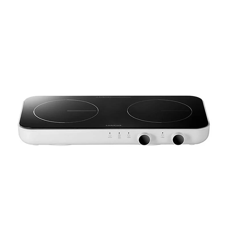 Bếp Điện Từ Đôi Locknlock Square Double Induction, 220240V, 50/60Hz, 1500W+1300W Màu Trắng - EJI326WHT - Hàng chính hãng