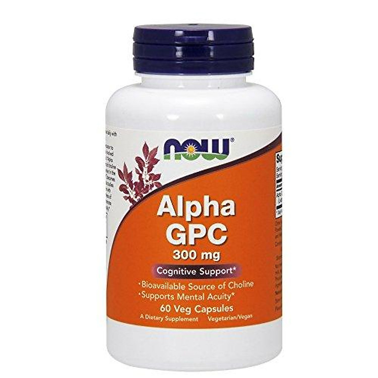 Viên Uống Now Alpha GPC 300mg Với Nguồn Choline Sinh Học (60 Viên Nang Thực Vật)