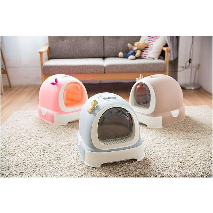 Nhà vệ sinh cao cấp cho mèo Loại có nơ và khay cát dạng Ngăn kéo - Maklar cat box Màu ngẫu nhiên