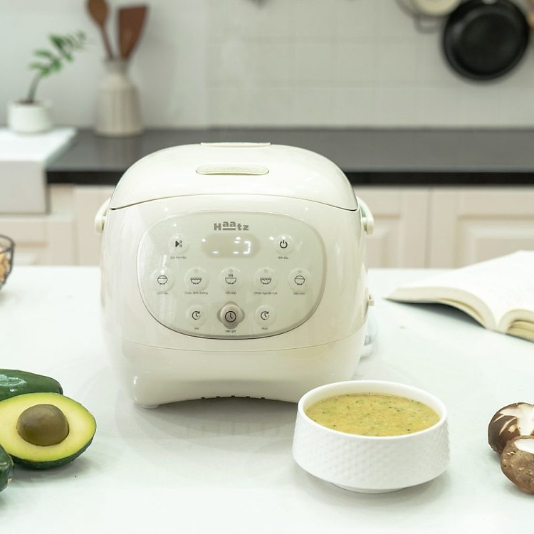 Nồi Cơm Điện Lòng Gốm 1,2L HAATZ CIM205 Công Suất 500W, 6 Chế Độ, Hẹn Giờ, Hàng Chính Hãng