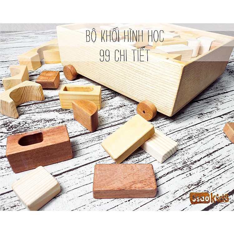 Bộ xếp khối hình học 99 chi tiết Chính hãng Tiết kiệm - Hình ảnh 4