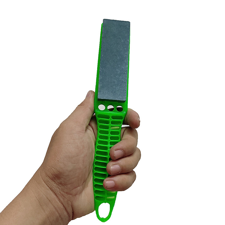 Đá mài dao 2 mặt có tay cầm - Giao màu ngẫu nhiên