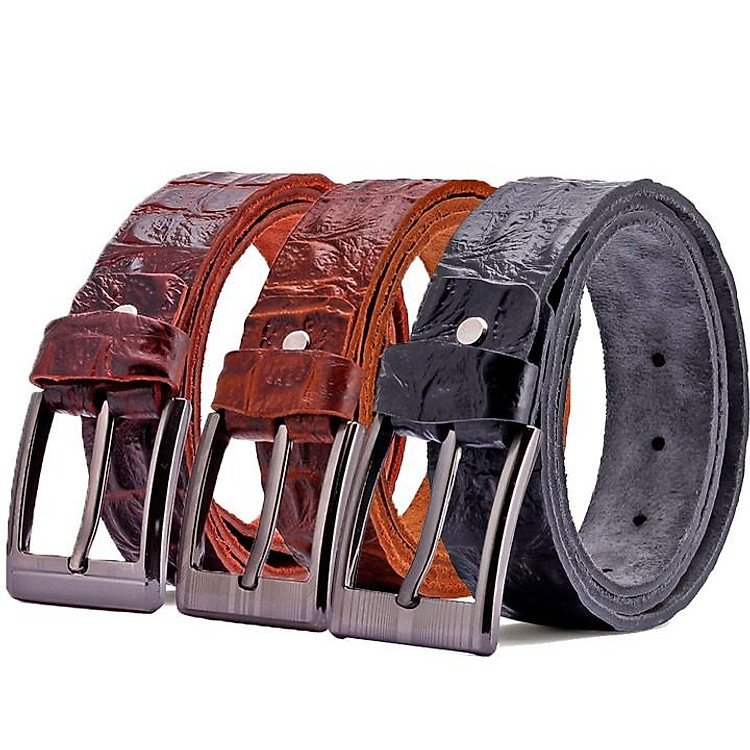 Thắt lưng nam Huy Hoàng vân cá sấu 1 lớp 4P màu da, đen, nâu HC4122-23-24