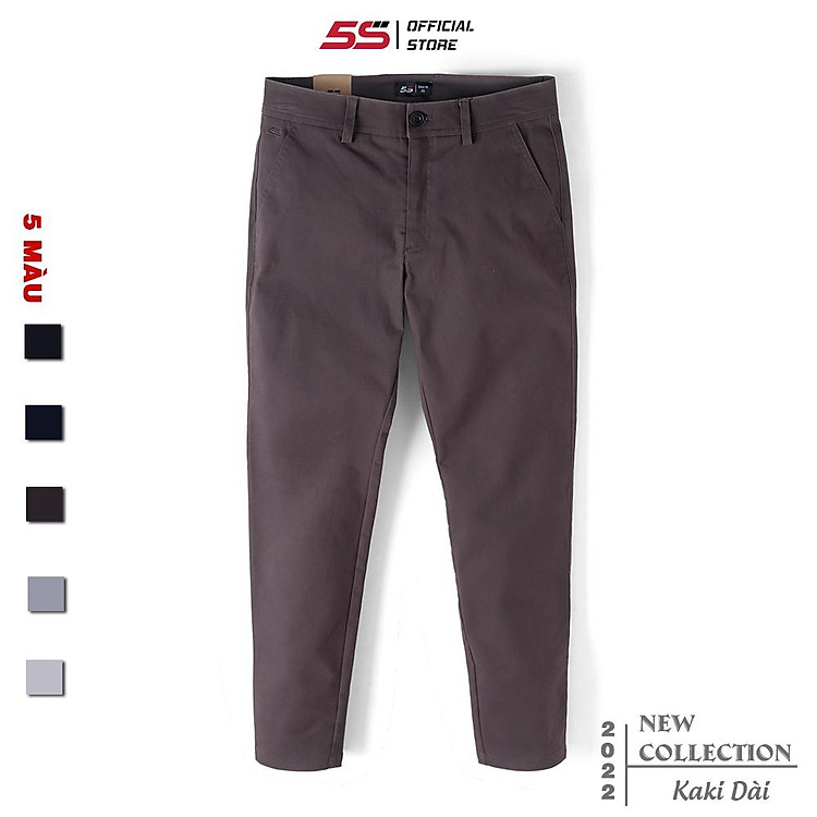 Quần Kaki Dài Nam 5S (5 Màu) Basic, Chất Liệu Mềm, Thoáng Mát, Phom Slimfit, Chống Phai Màu, Độ Bền Cao (QKD22099-02)