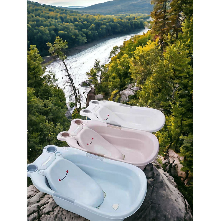 Chậu Tắm Ếch Cho Bé - Xanh Chính hãng Tiết kiệm - Hình ảnh 3