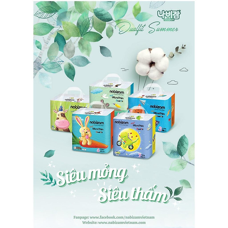 COMBO 2 Tã Nabizam Siêu Mỏng Chính hãng Ưu đãi - Hình ảnh 3