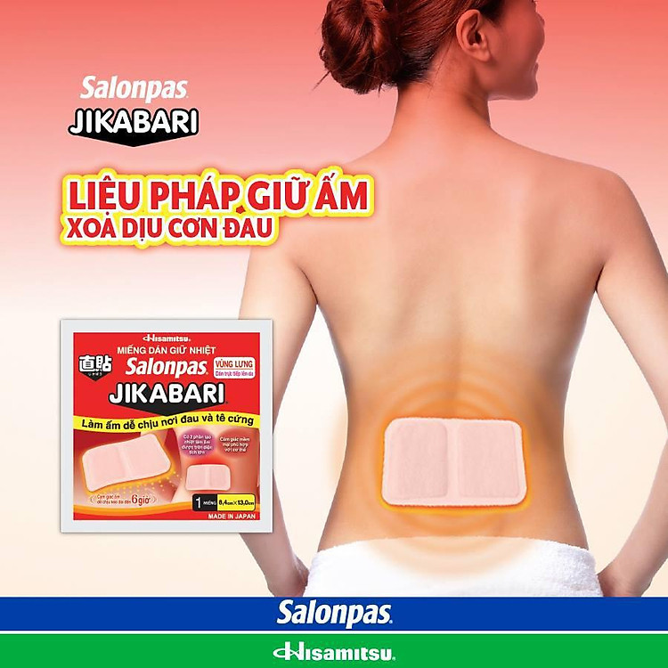 SALONPAS JIKABARI-MIÉNG DÁN ĐAU BỤNG KINH, GIỮ NHIỆT (HỘP 8 MIẾNG)