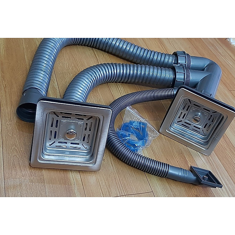 BỘ XẢ CHẬU RỬA CHÉN VUÔNG 2 HỘC hoặc 1 HỘC INOX 304 PHI 110cm