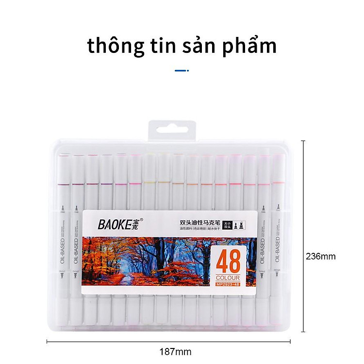 Bút Lông Nghệ Thuật Marker 2 Đầu (48 màu/hộp) - Ảnh 6