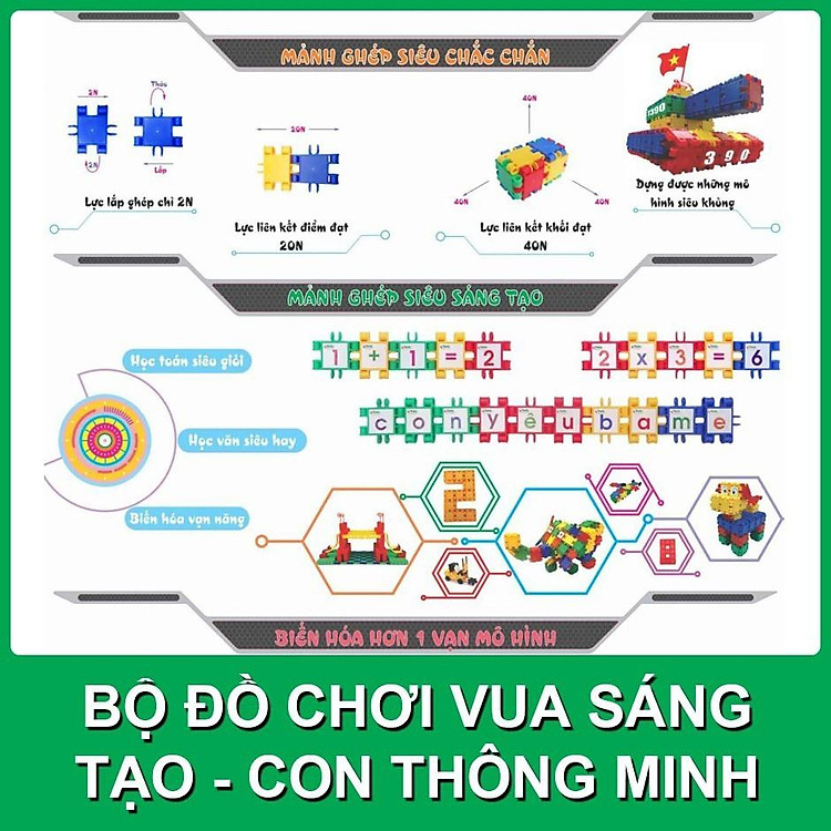 Mua Đồ chơi xếp hình VUA SÁNG TẠO 144 chi tiết Chính hãng Ưu đãi - Hình ảnh 3