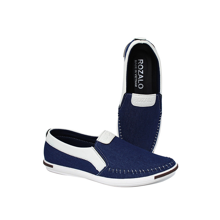 Giày lười nam vải jean Rozalo R4600