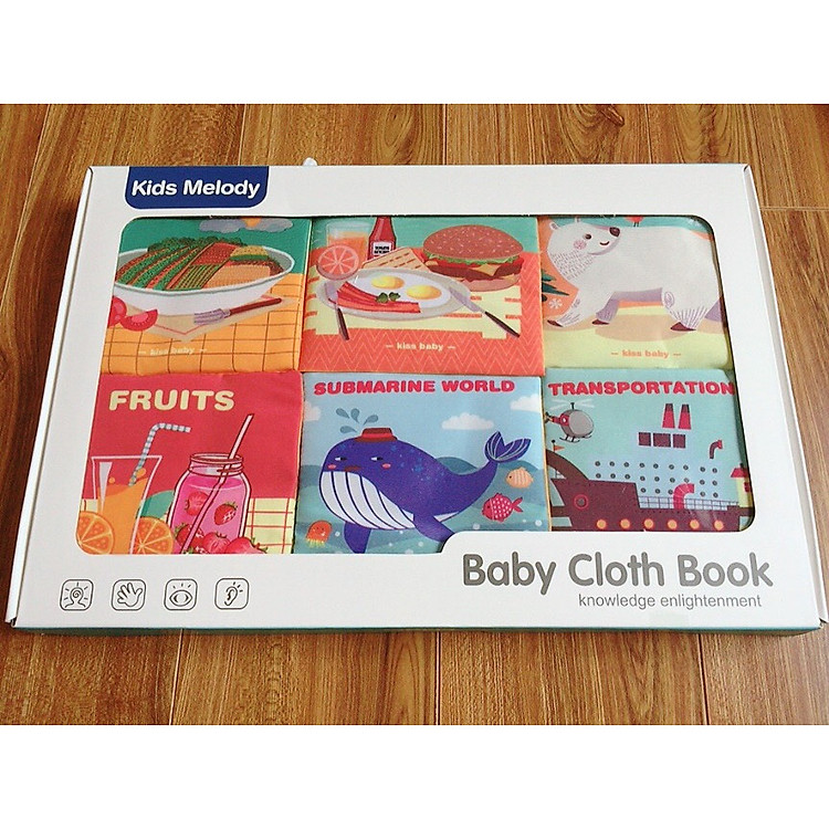 Sách vải - Sách vải set 6 quyển cho các bé sơ sinh từ 0m+