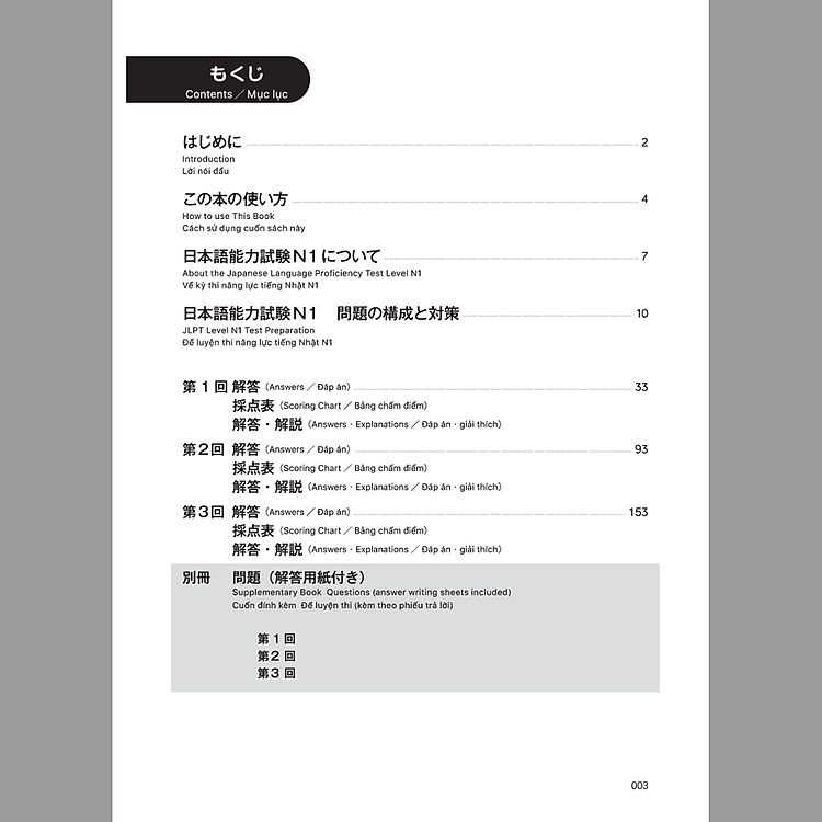 Kỳ thi năng lực Nhật ngữ N1 - Bộ đề luyện thi 3 bộ đề - Ảnh 2