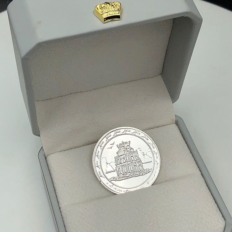 Đồng Xu Đánh Gió Bạc Ta S999 Hình Rùa Hồ Gươm (Loại To) - Ảnh 3