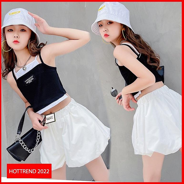 Set Áo Dây Quần Bí Dễ Thương Cho Bé Gái 2,3,4,5,6,7,8,9,10,11,12,13,14,15,16 tuổi