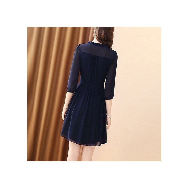 Đầm Nữ Đầm Dự Tiệc Đầm Công Sở Đầm Xòe Tay Lỡ Phối Ren Ngực