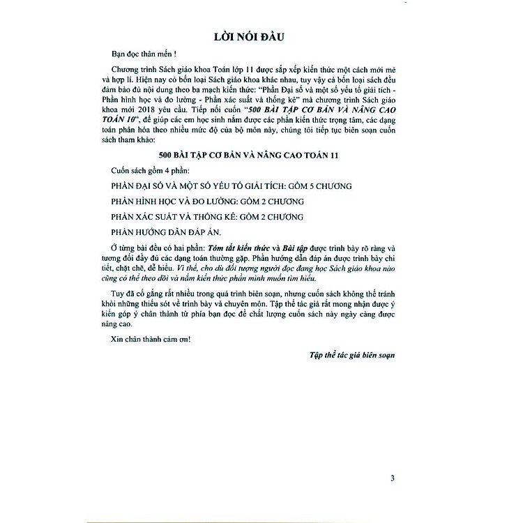 500 Bài Tập Cơ Bản Và Nâng Cao Toán 11 - Ảnh 4