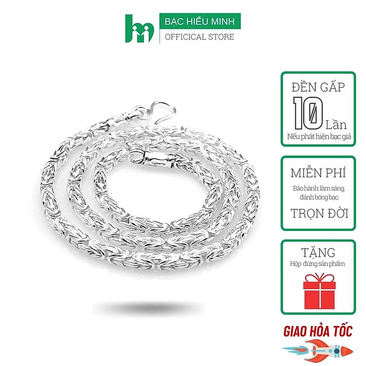 Dây Chuyền Nam - Bảo Hành Vĩnh Viễn ( Hàng Chính Hãng ) Bạc Hiểu Minh DBN033S
