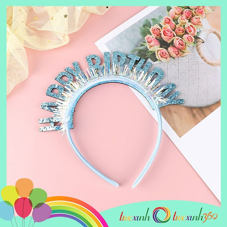 Cài Tóc Sinh Nhật Happy Birthday Kim Tuyến – Xanh