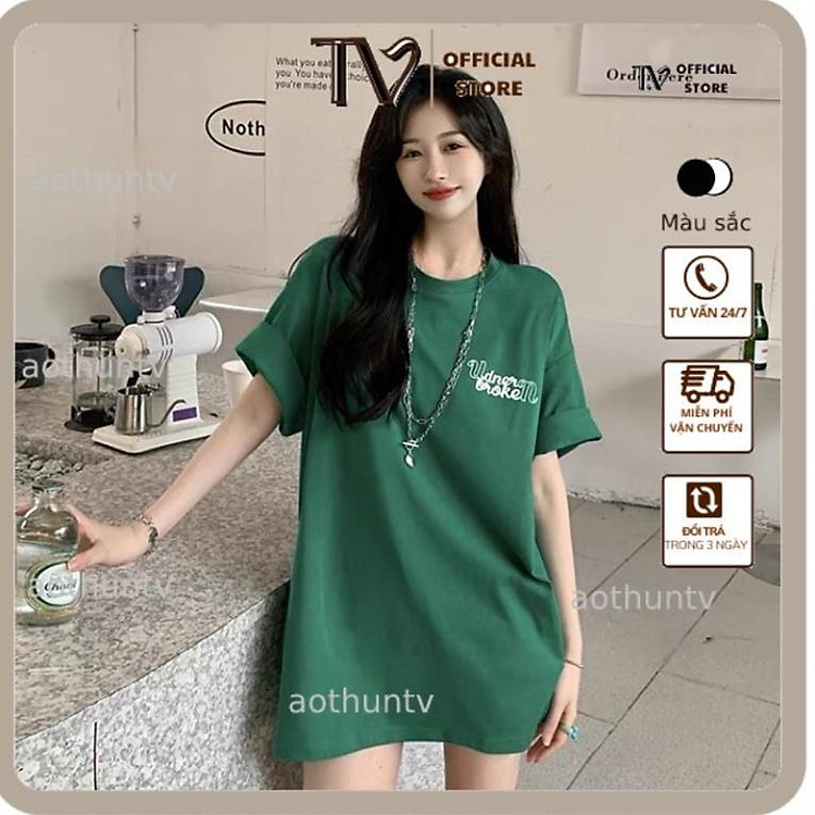 Áo phông 3158, áo thun tay lỡ form rộng chất cotton in chữ under