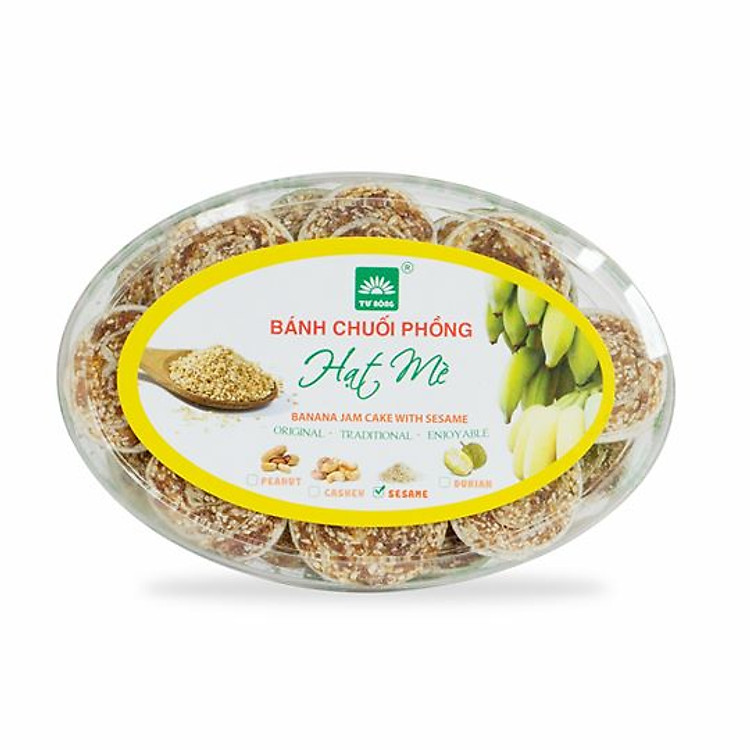 Bánh chuối phồng hạt mè TƯ BÔNG 220g